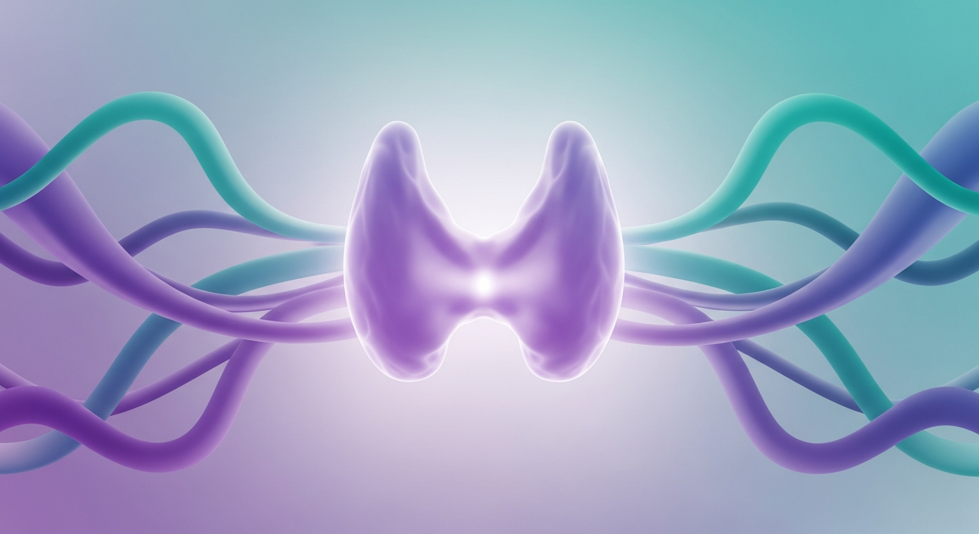 Abstract visualization of energy metabolism nutrients and thyroid function support